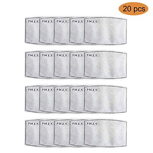 20/50/80/100pcs Mask Replacement Filters PM2.5 5 Layer Activated Carbon Filter Gasket 20pcs