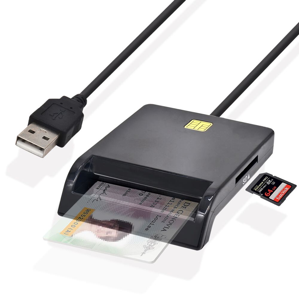 Ultimate USB SIM Smart Card Reader For Bank Card IC/ID EMV TF MMC Cardreaders USB-CCID ISO 7816 for Windows 7 8 10 Linux OS black