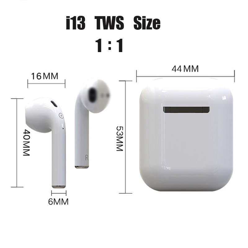 Touch Control i13 TWS for Air pods Wireless Bluetooth 5.0 3D Super Bass Earphone  white