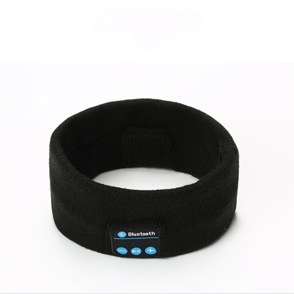 V5.0 Knit Hair Band Bluetooth Ourdoor Running Fitness Sport Music Call Knitting Headwrap black