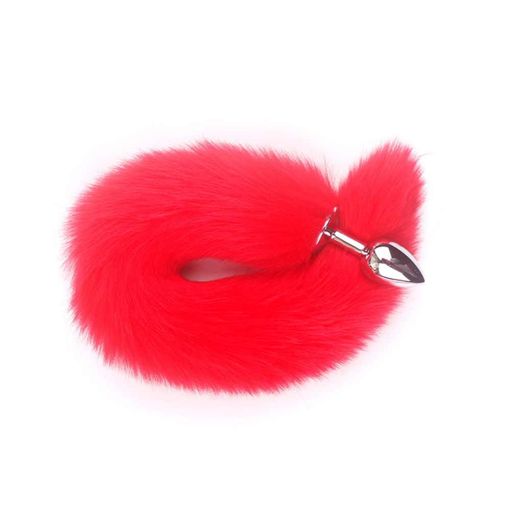 Anal Plug Long Tail Fluffy Tail Butt Plug Anal Sex Toy Cute Sexy Cosplay For Adults Men Women Couples Sex Games red