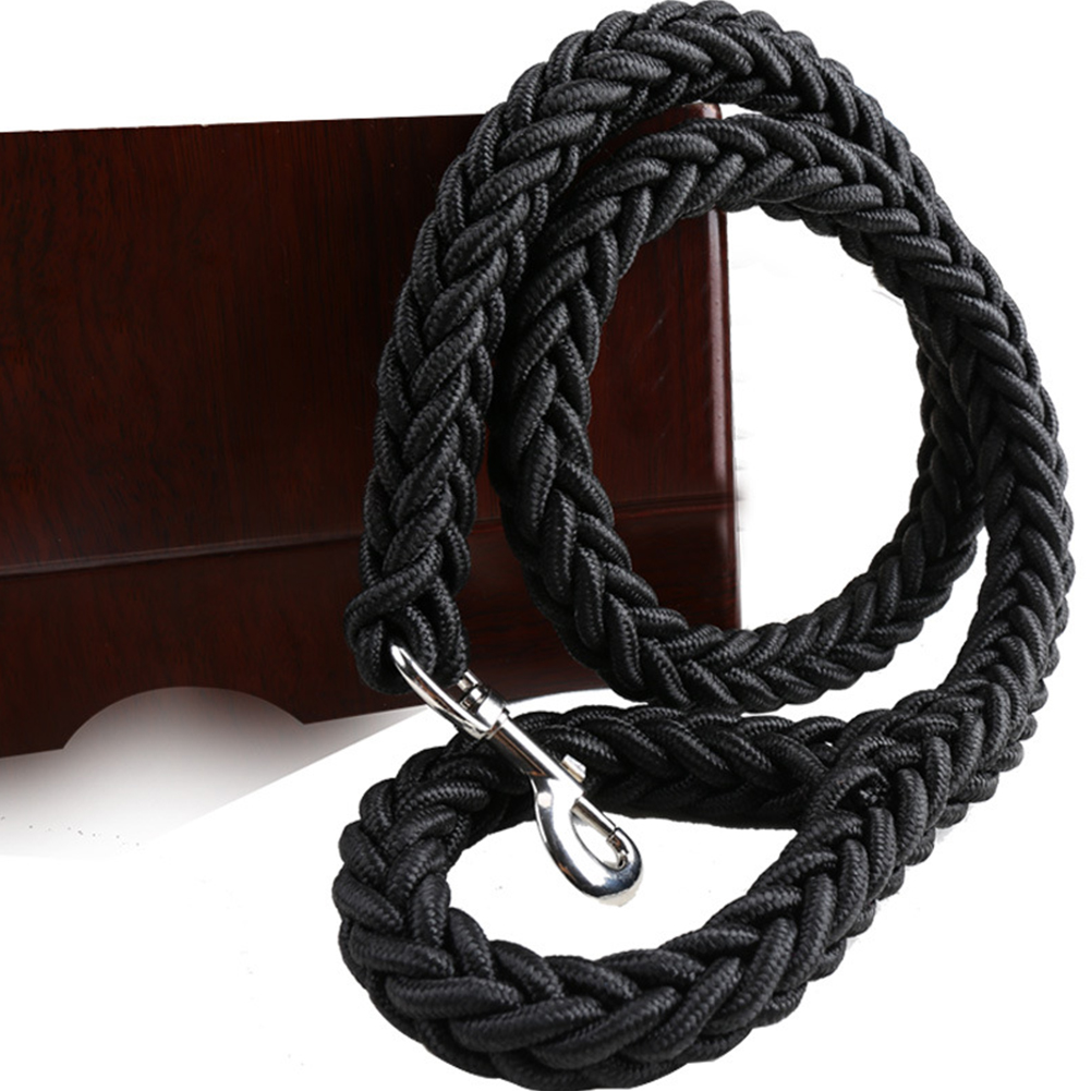 Wholesale Black Thicken Pet Braided Leash Rope for Large Dog Outdoor