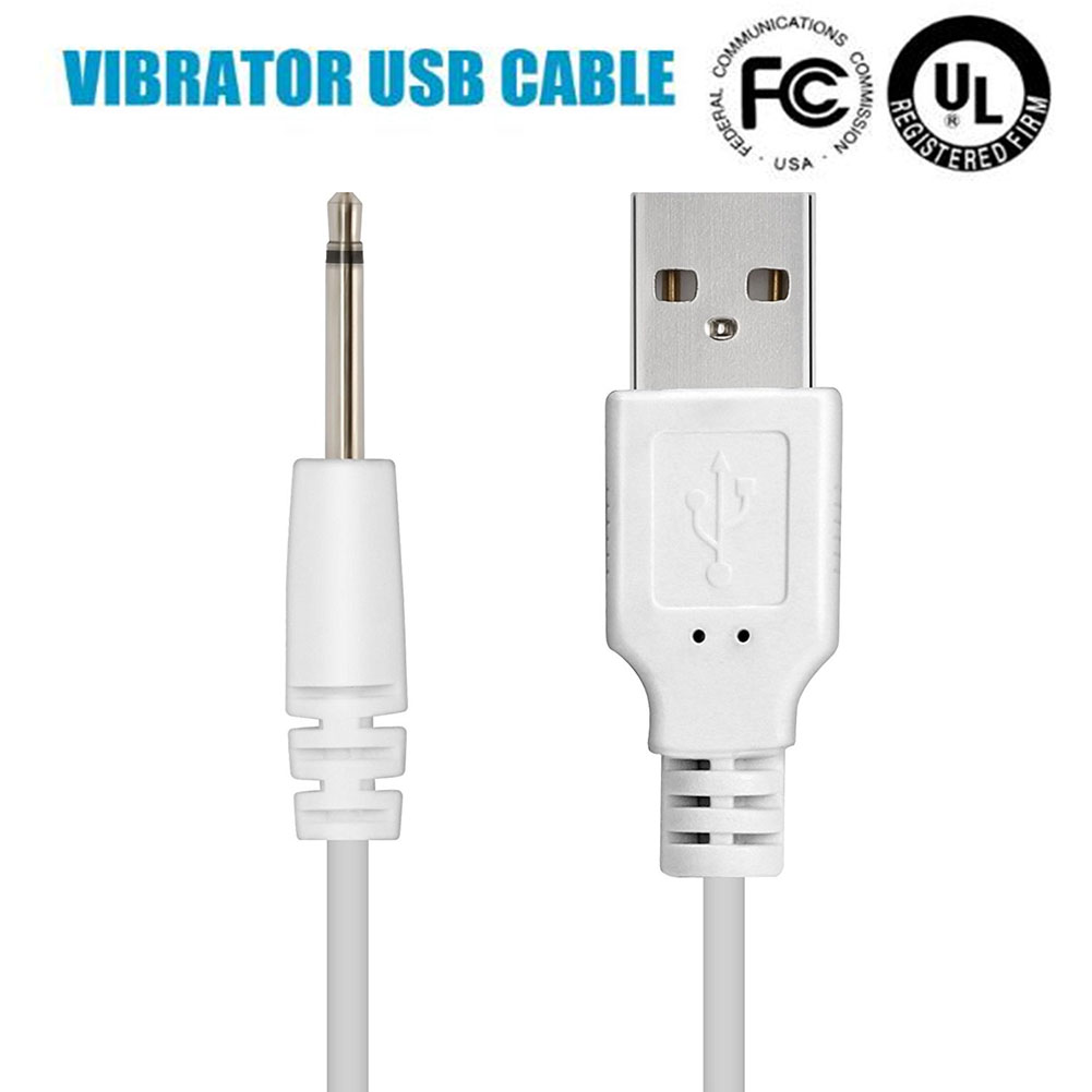 USB Charging DC Vibrator Cable Cord for Rechargeable Adult Toys Vibrators Massagers Accessories 3.3ft(1m)Universal USB Power Supply Charger White
