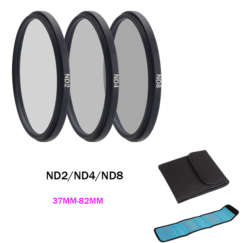 ND Filter Neutral Density ND2 ND4 ND8 Filtors 37 52 58 62 67 72 77 82mm Photography for Canon Nikon Sony Camera 40.5MM