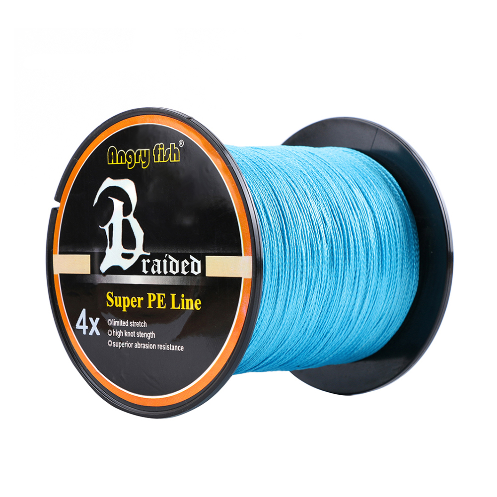 500m/547yds 4braid Solid Color Braided Fish Line - Blue 0.30mm-35lb