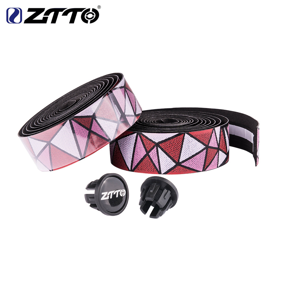 ZTTO Road Bike Bar Tape Handlebar EVA PU Tape Shock-Proof Roadbike High Toughness Bartape With Bar Plug Red pink white