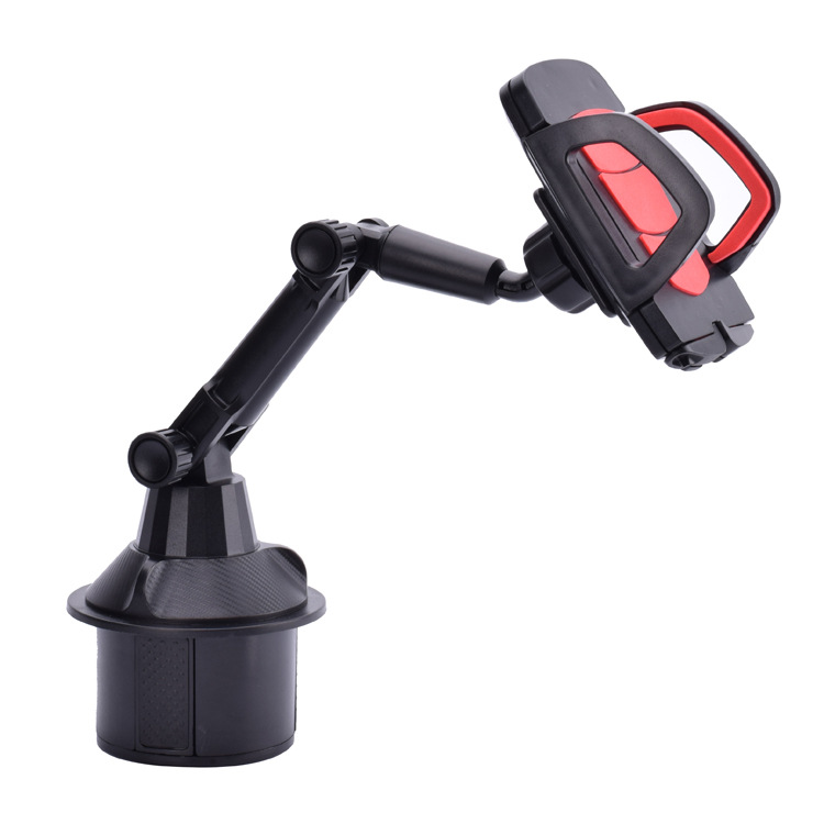 Cup Holder Phone Mount For Car Expandable Base Height Adjustable Stable Rotatable Holder For Cars SUVs Trucks black red