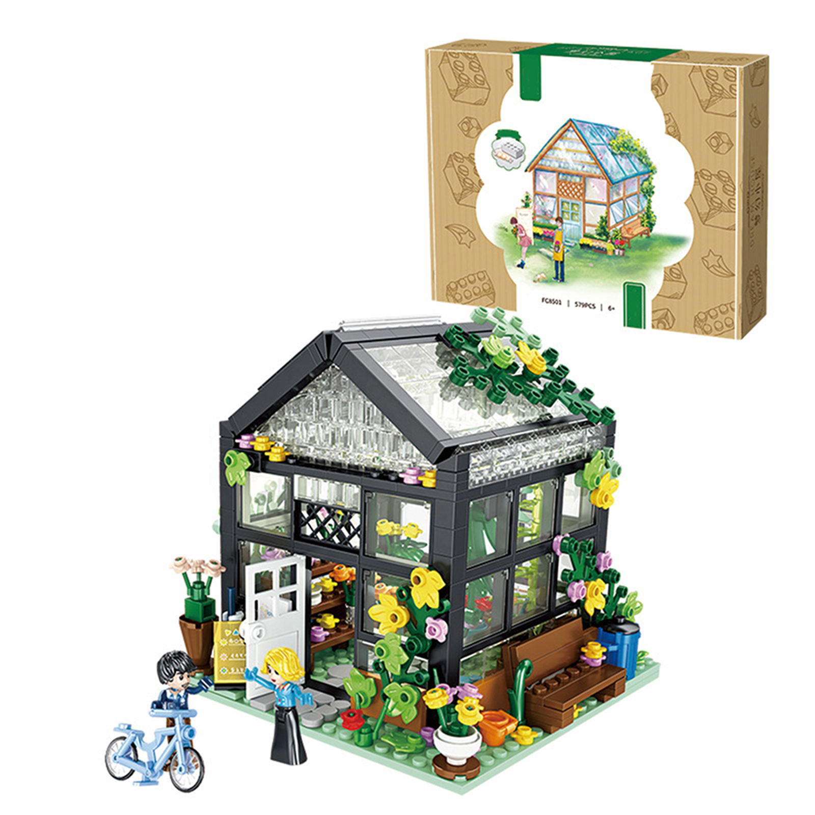 Creative City Street View Shop Building Blocks Toys House Architecture Puzzle Figures Bricks Toys For Kids flower shop