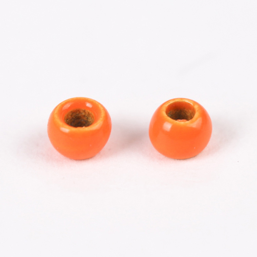 25pcs/set Fly Tying Tungsten Beads Round Nymph Head Ball Fly Tying Material Tungsten Bean Set Orange_3.3mm