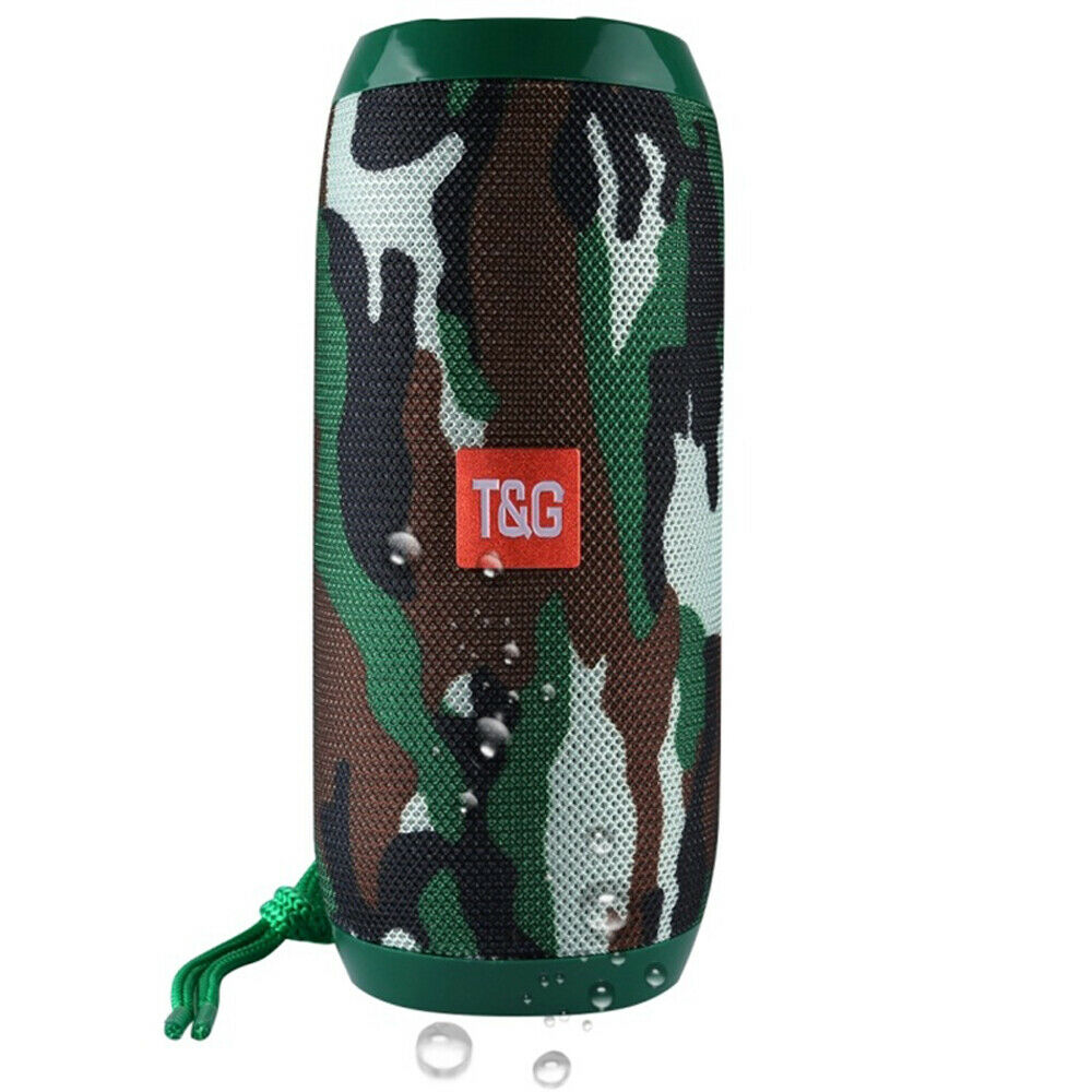 Loud Bluetooth Speaker Wireless Waterproof Outdoor Stereo Bass USB/TF/FM Radio Camouflage