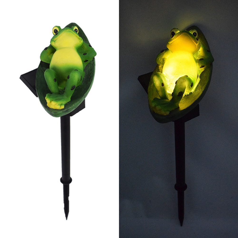 Solar Frog Statue Lights Outdoor Waterproof Stake Lamps Frog Statue Lights