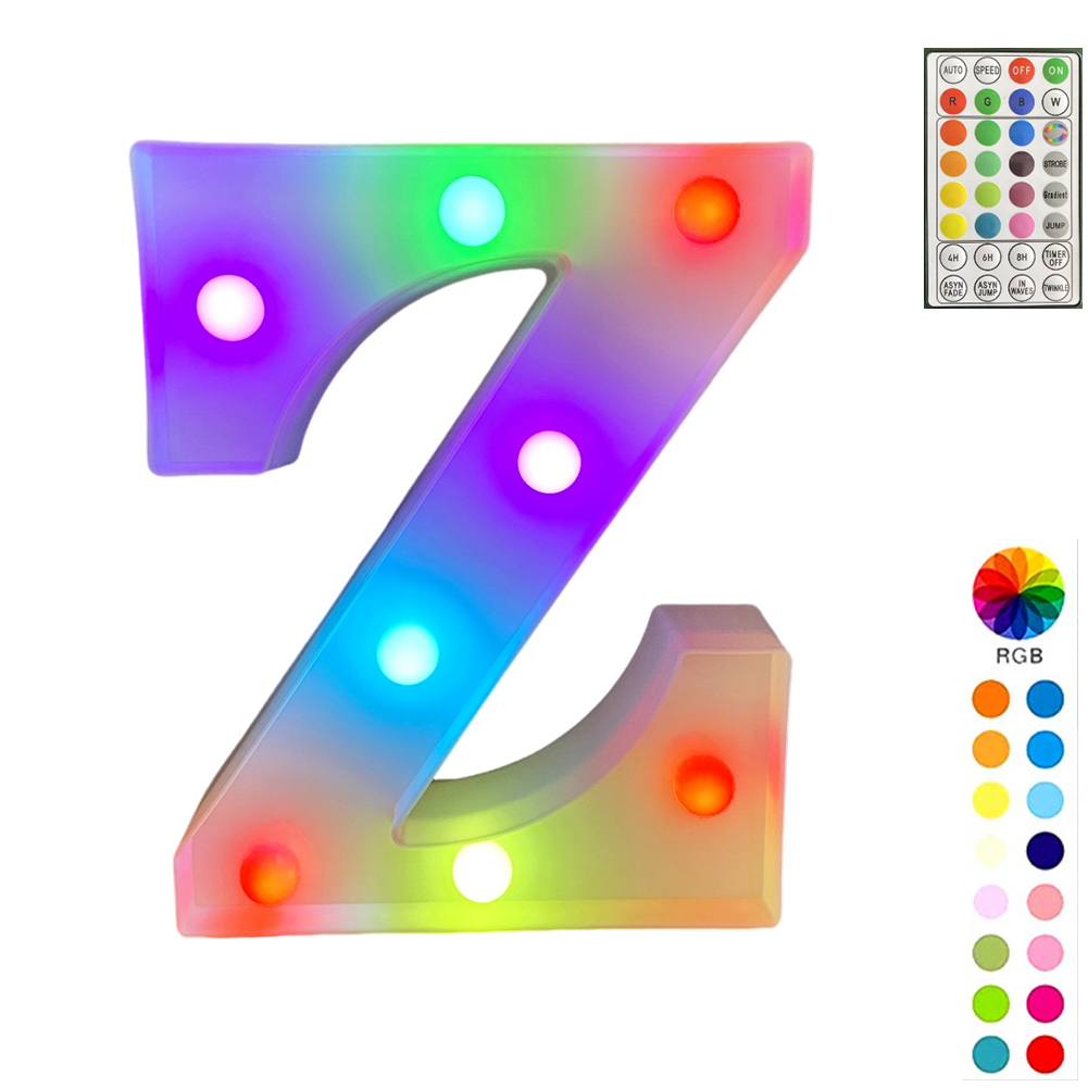 LED Letter Lights With Remote Control 16-color Luminous Letter Lamp Bar Sign Night Light For Wedding Party Christmas Decor Z