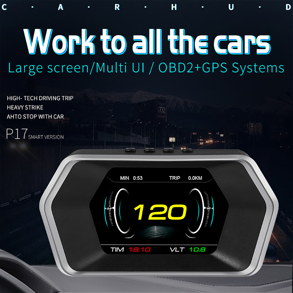 HD Hud Head-up Display OBD2 and GPS Smart Meter Digital Car Speedometer