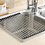 [US Direct] Foldable Stainless Steel Drying Rack Detachable Draining Rack for Kitchen