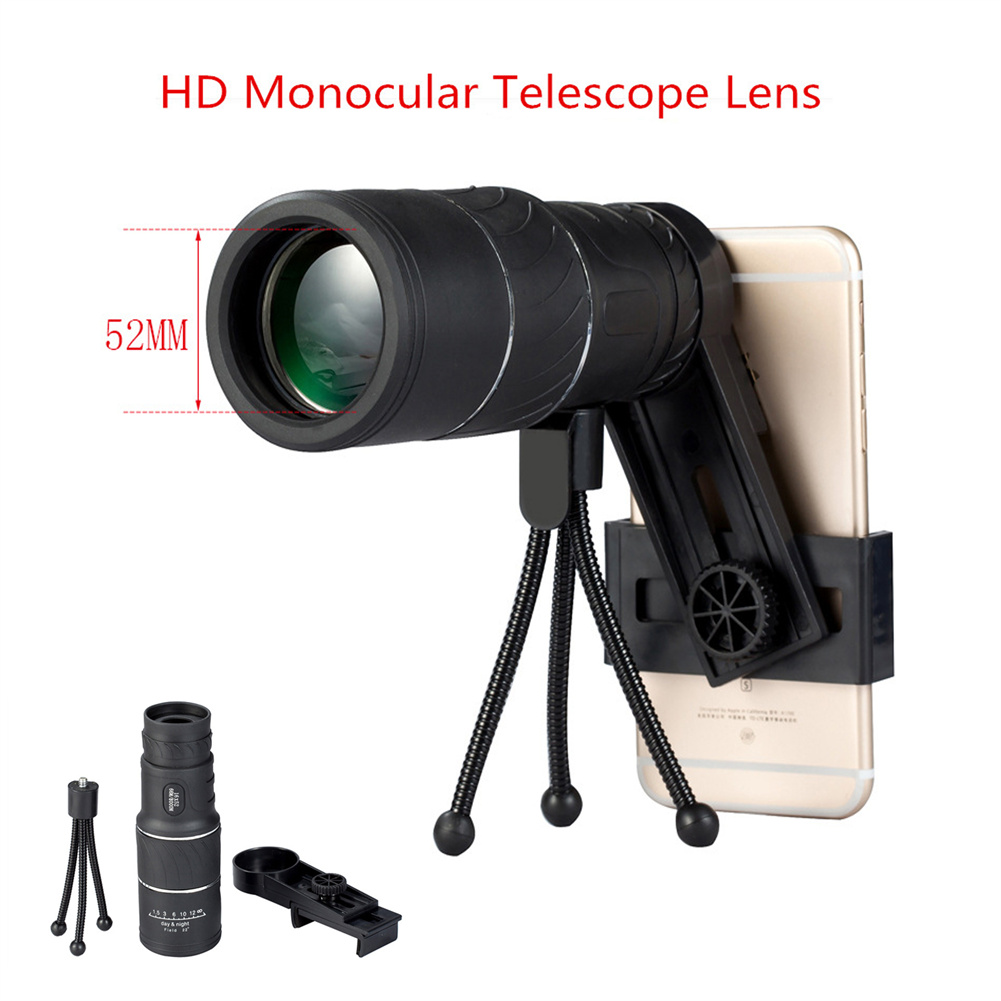 16X 52 High-power HD Monocular Low-light Night Vision Sports Camera Telescope