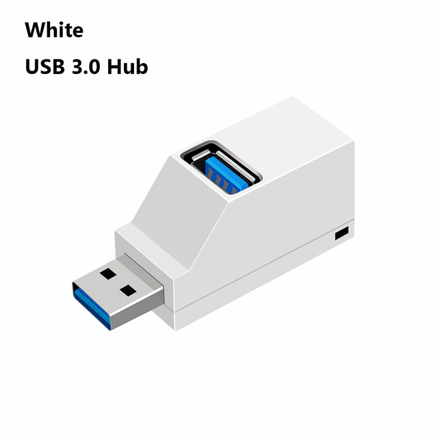 Mini 3 Ports USB 3.0 Splitter Hub High Speed ??Data Transfer Splitter Box Adapter For PC Laptop MacBook Pro Accessories white_USB3.0