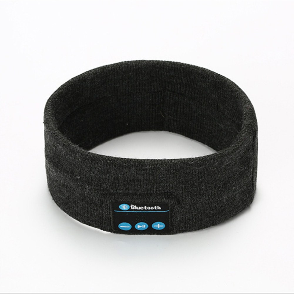 V5.0 Knit Hair Band Bluetooth Ourdoor Running Fitness Sport Music Call Knitting Headwrap Dark gray