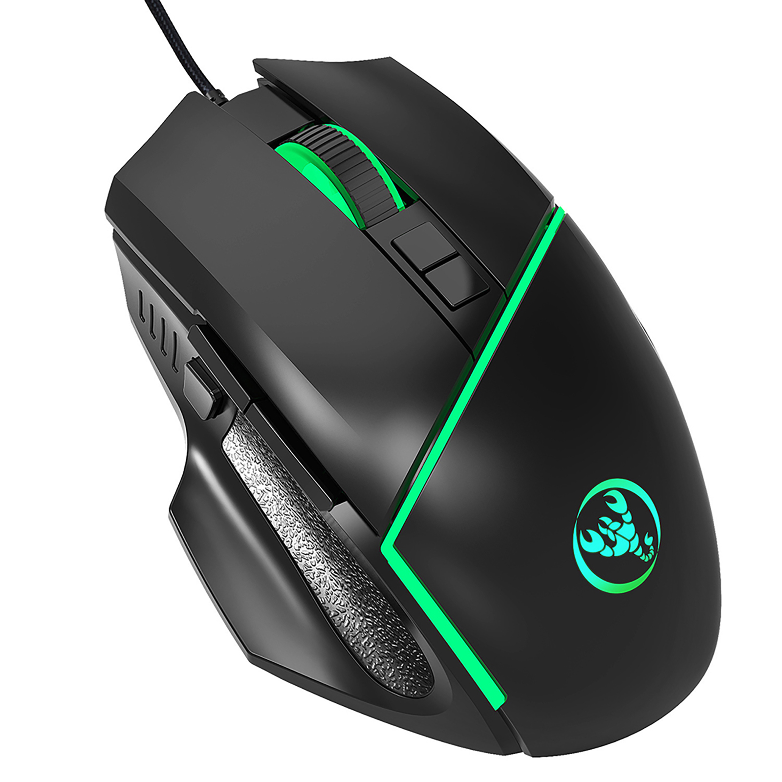 A876 Wired Gaming Mouse 6400 DPI Adjustable Gaming Mice With Colorful Backlit For Computers PC Laptops A876 Black