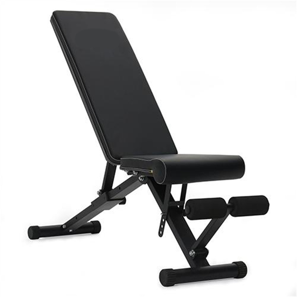 [US Direct] Adjustable Exercise Bench Automatic Locking Multi-purpose Foldable Full Body Workout Bench For Home Gym Black