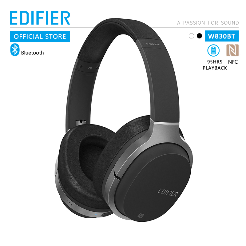 EDIFIER W830BT Wireless Headphones Bluetooth 4.1 Foldable Earphone Apt-X Codec NFC tech 95 Hours Playback with Mic black