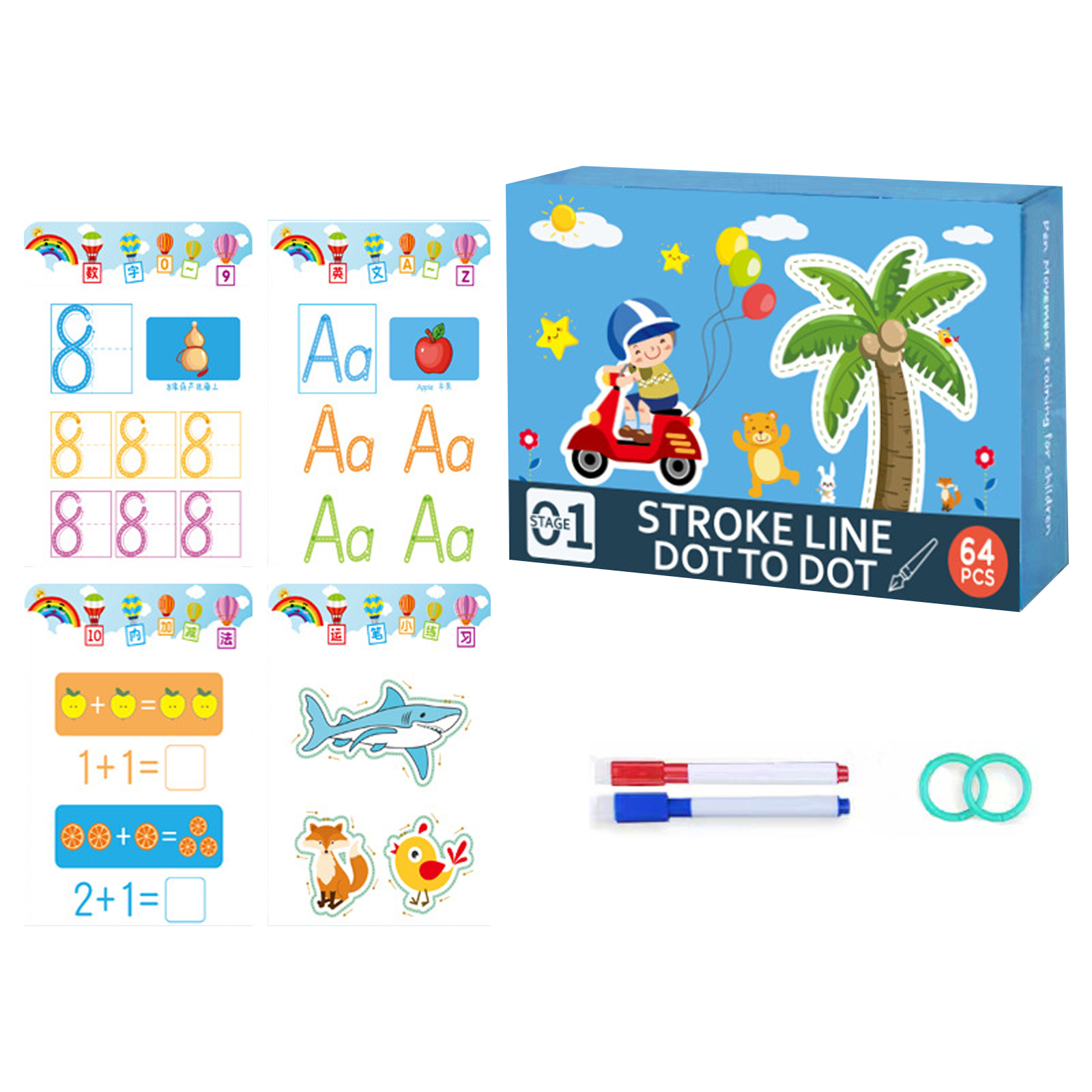 Wipe Clean Workbook Alphabet Numbers Preschoolers Handwriting Workbooks Kids Reusable Handwriting Workbooks