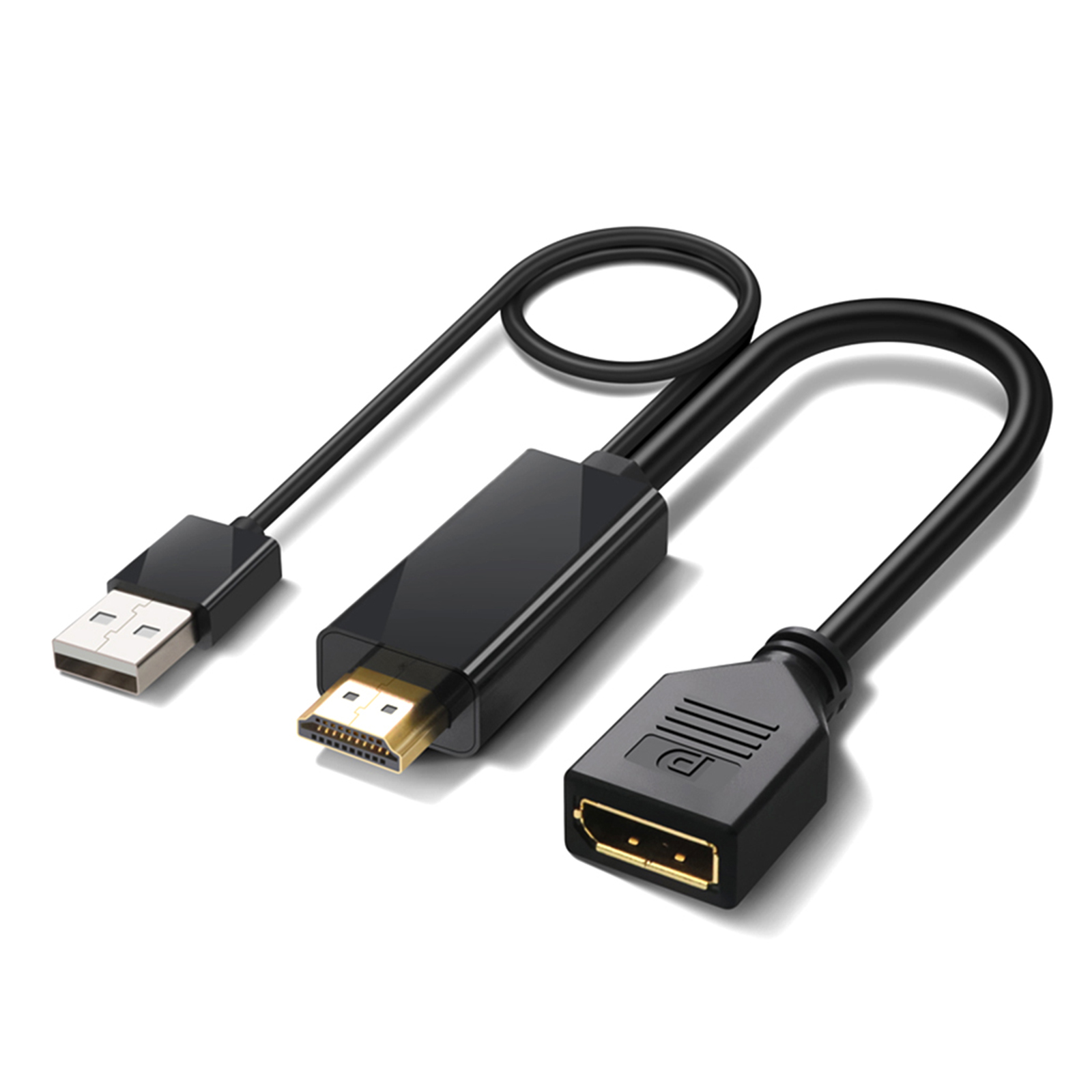 Adapter Cable HDTV To DP Female Socket 4k 30hz Compatible ForHDMI To Displayport With Power Supply Cable 0.3 Meters Converter Cable