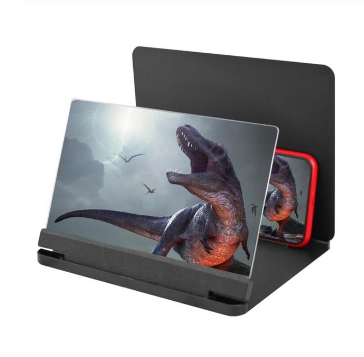 10 12 inch Mobile Phone 3D Screen Video Magnifier Bracket Folding Enlarged Desktop Smartphone Movie HD Amplifying Projector Stand black_12 inches