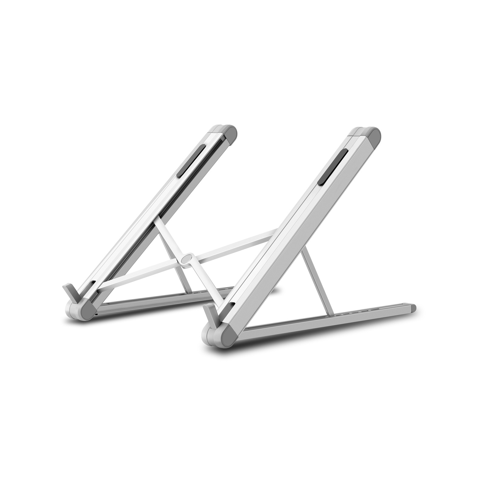 Aluminum Alloy Laptop Stand Adjustable Folding Portable Holder for Notebook Computer Bracket Lifting Cooling Holder  Silver grey