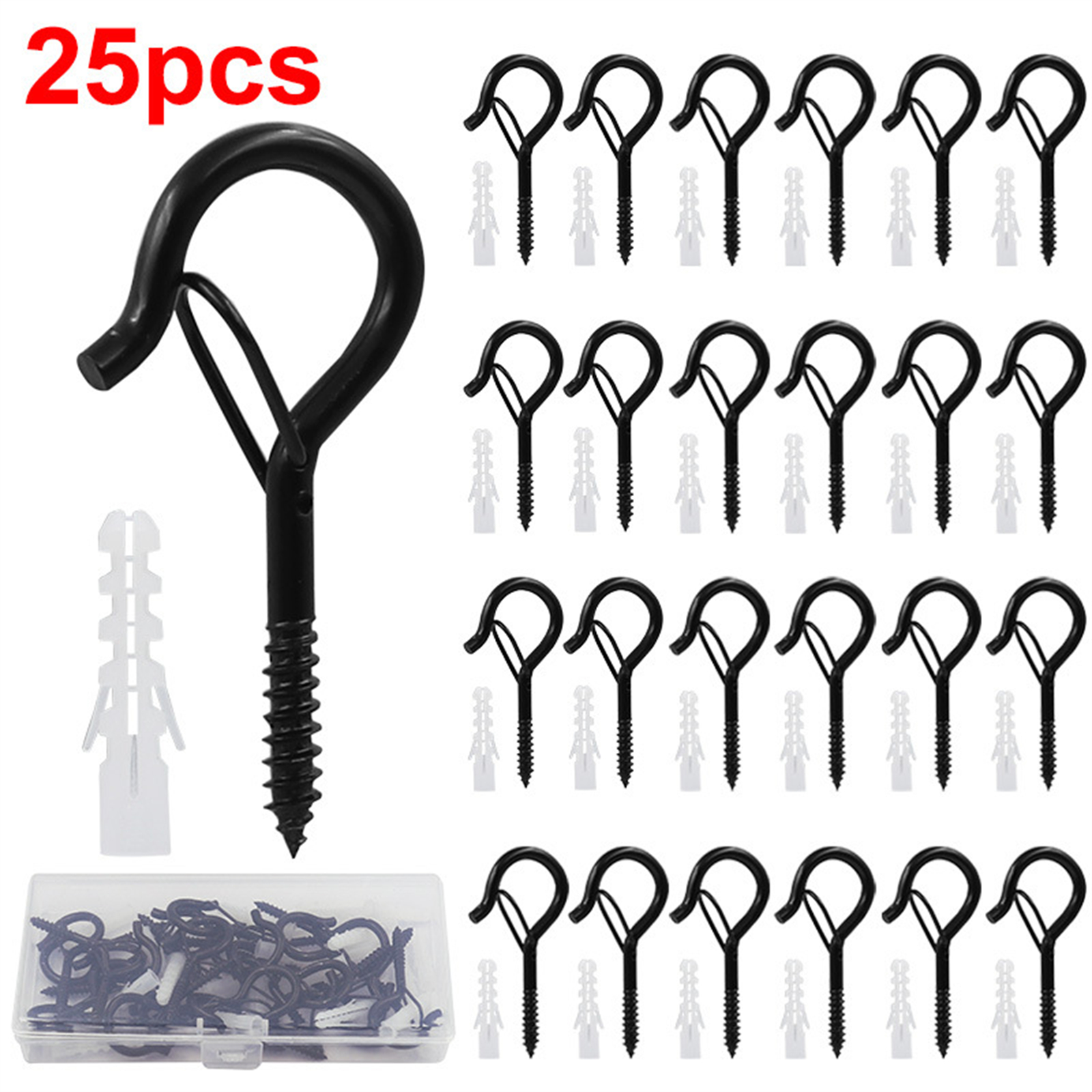 25pcs Q-type Hook with Spring Buckle Anti-shedding Safety Sheep Eye Nail Hook