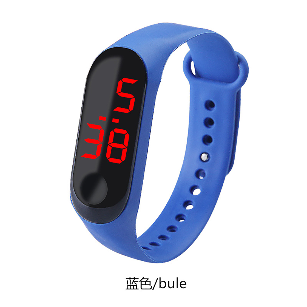 Fashion Student Couple Led Casual Sports Touch Electronic Watch Millet 3 Bracelet Watch Trend Fashion Mesh Belt Watch blue