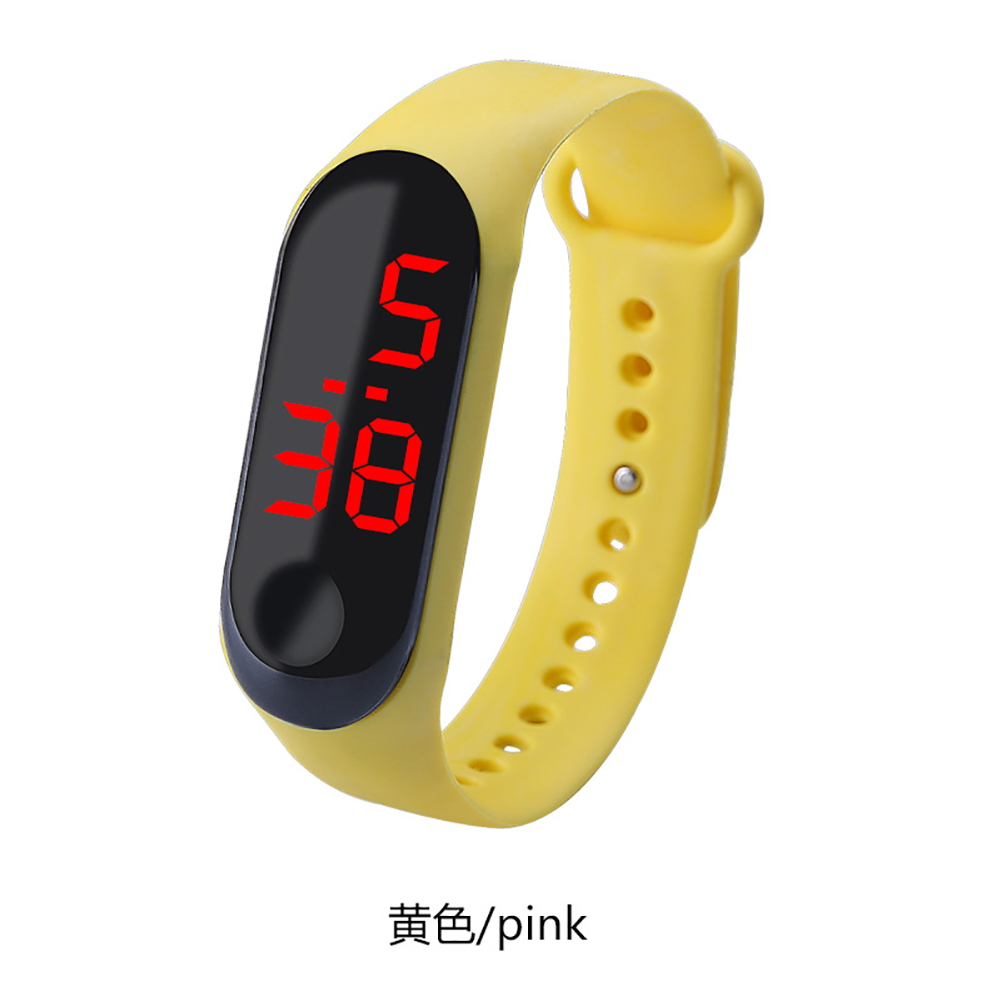 Fashion Student Couple Led Casual Sports Touch Electronic Watch Millet 3 Bracelet Watch Trend Fashion Mesh Belt Watch yellow