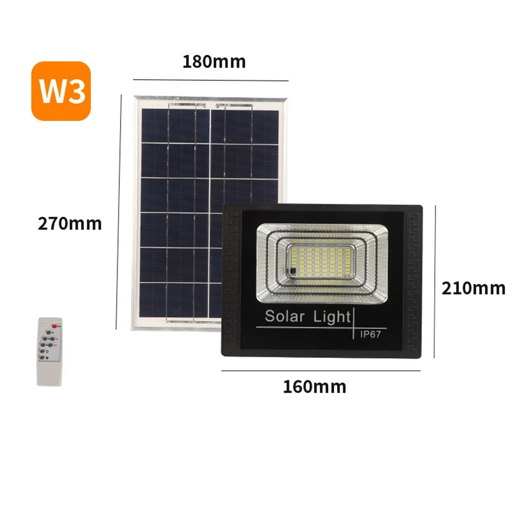 Solar Panel Light Long Lasting Solar Battery Lamp Waterproof High Brightness Remote Control Garden Outdoor Energy Saving Light W3