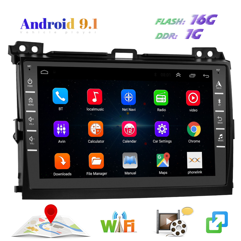 Car Radio Multimedia Player 8-inch Android for Toyota Land Cruiser Prado 04-09
