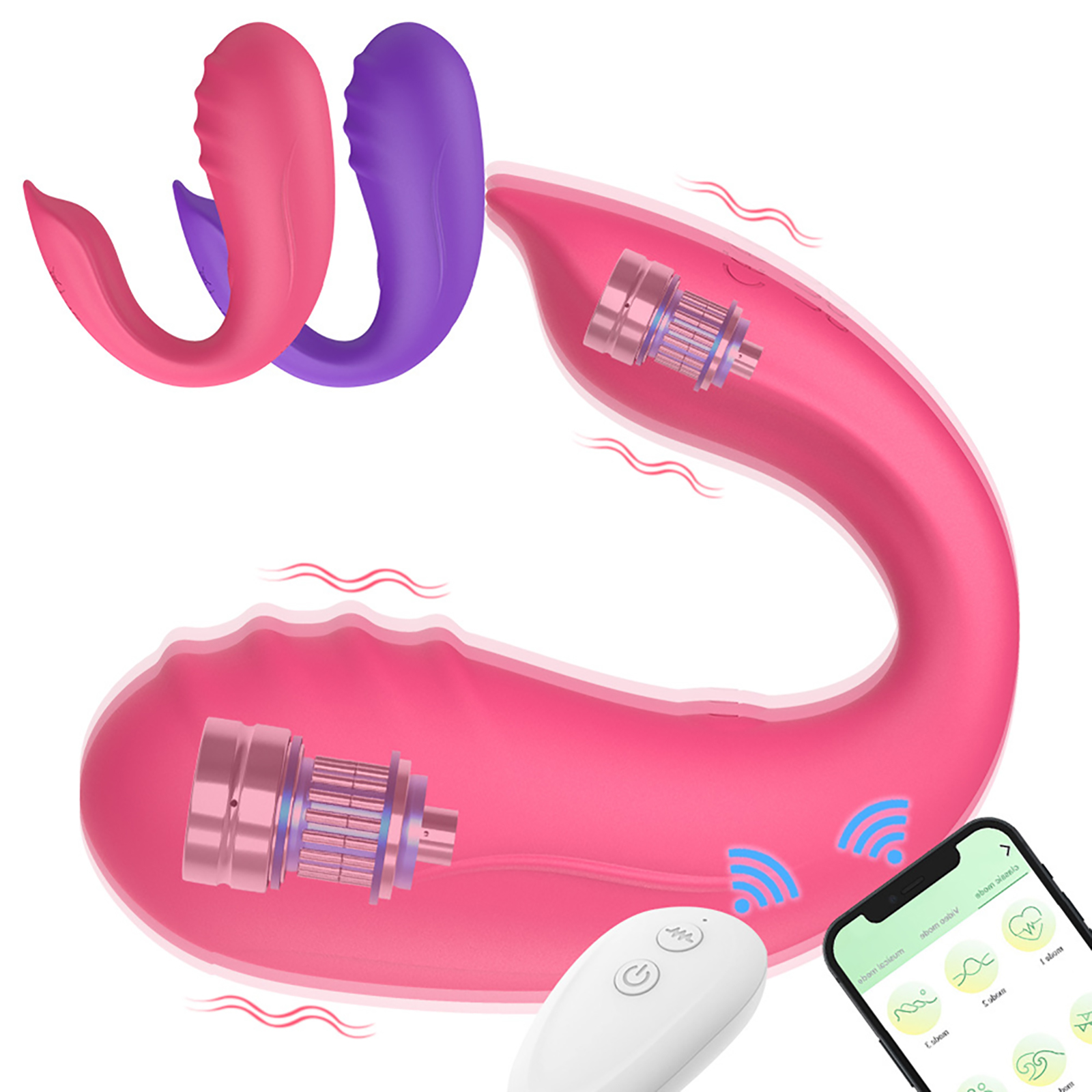 Clitoral Vibrator Wireless APP Remote Vibration Massager Nipple Stimulator Female Sex Toy For Adult Couples Women rose Red Remote control model