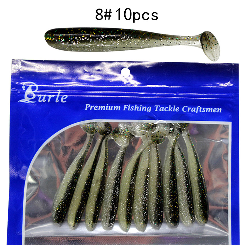 10pcs/Lot Soft Lures Silicone Bait For Fishing Sea Fishing Pvc Swimbait Wobblers Artificial Tackle 8#_9cm4.2g ten pcs