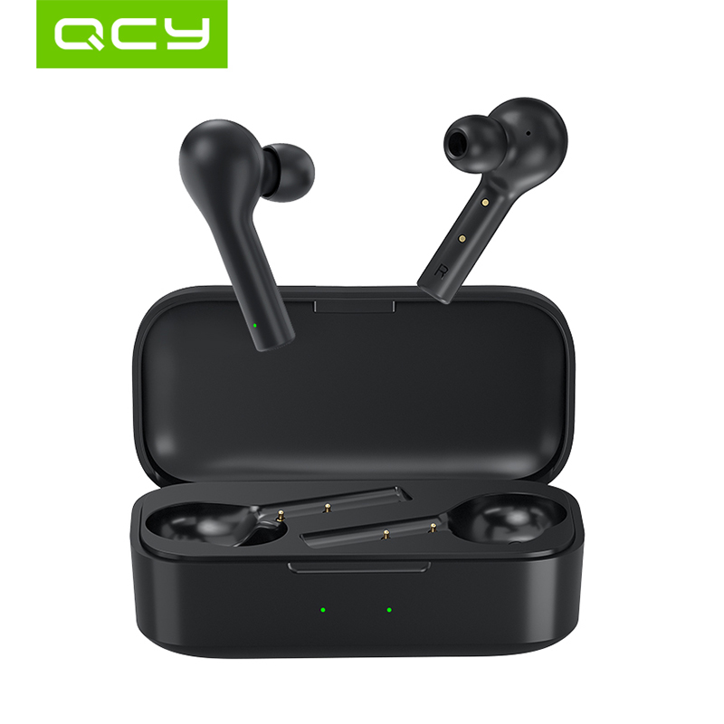 QCY T5 TWS Wireless  Bluetooth 5.0 Touch Control Mini Sport Earbuds HD Stereo Headset Built-in MIC with 380mAh Battery black