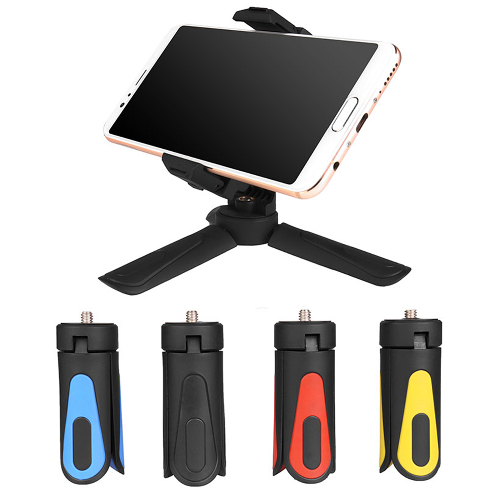 Mini Tripod Phone Clip for Mobile Stand Camera Holder Stabilizer Flexible Head Elevation Angle black