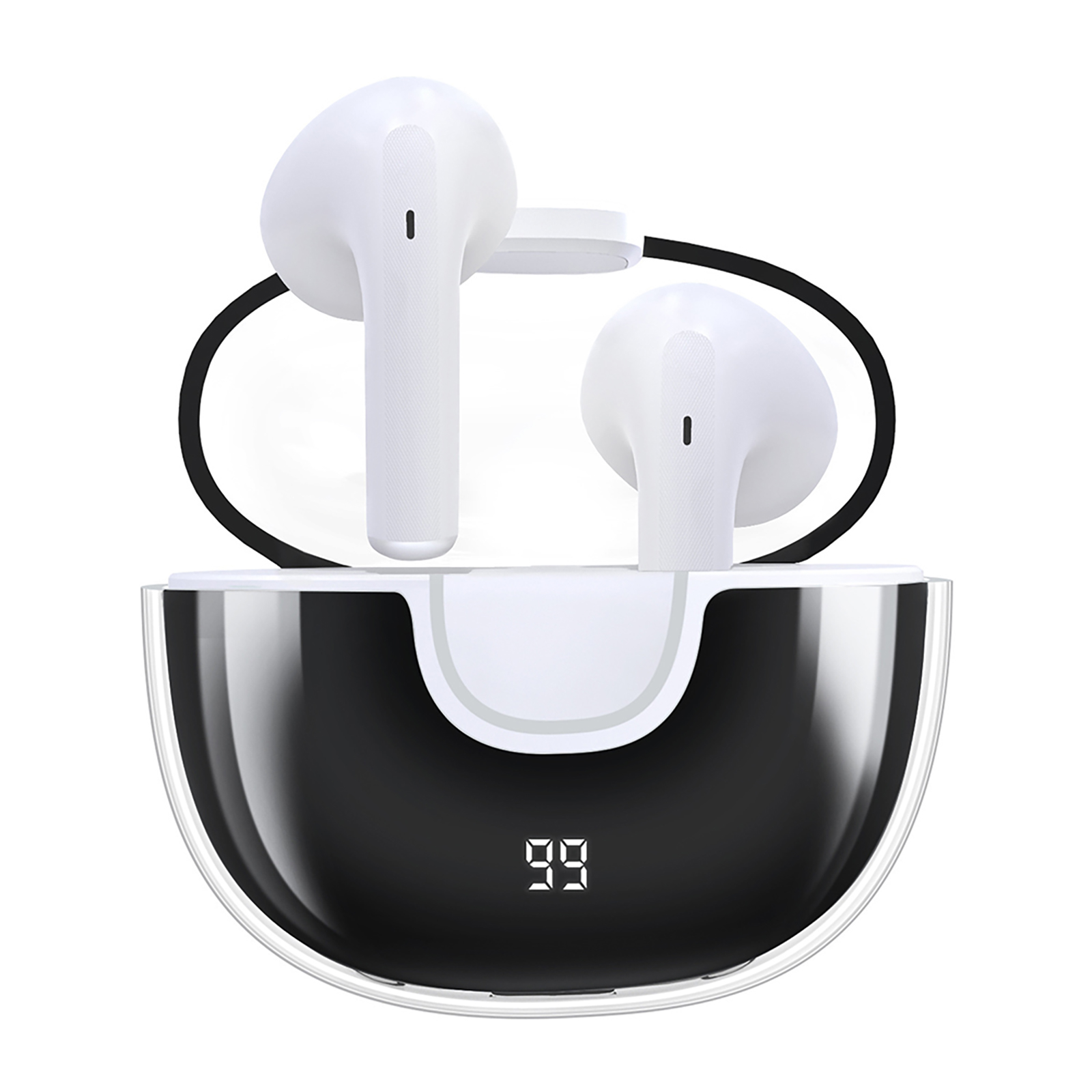 Game-Changer M6 Pro Wireless Earbuds Sports Waterproof Earphones Noise Canceling Headset With Power Display Charging Case For Workout Gym White