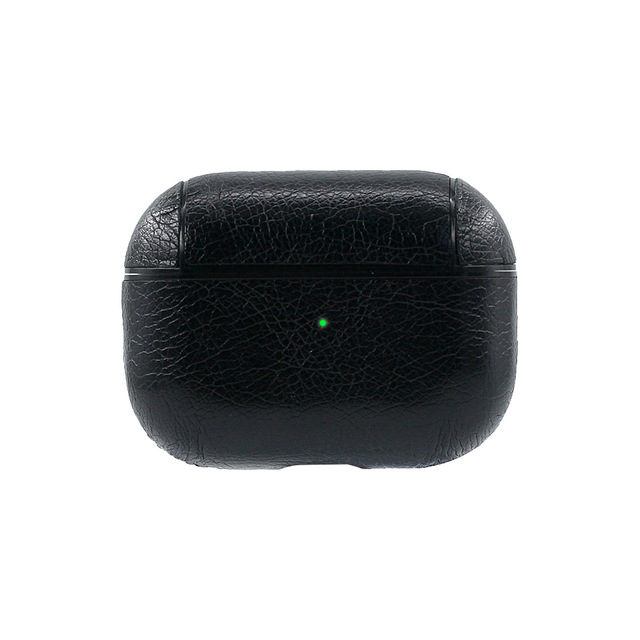 Earphone Protective Case for AirPods Pro Smooth Surface Dustproof 360�� Full Protection Headset Leather Storage Bag black