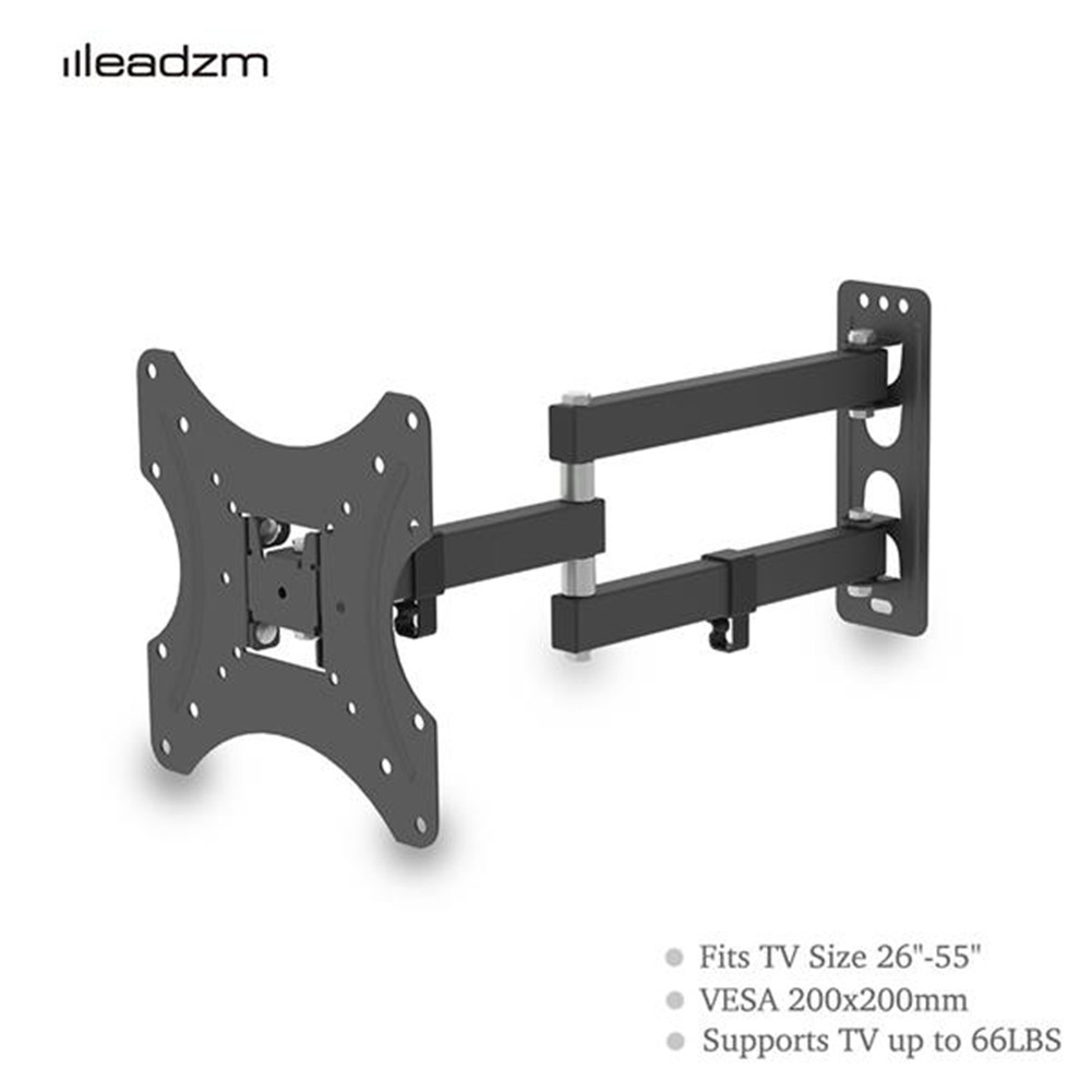 US Original LEADZM 1 Set 26-55 Inches Tv Stand Tmx200 Bearing 30kg Maximum Vesa 200x200 Height Adjustable Rotation 180-degree With Horizontal Level black