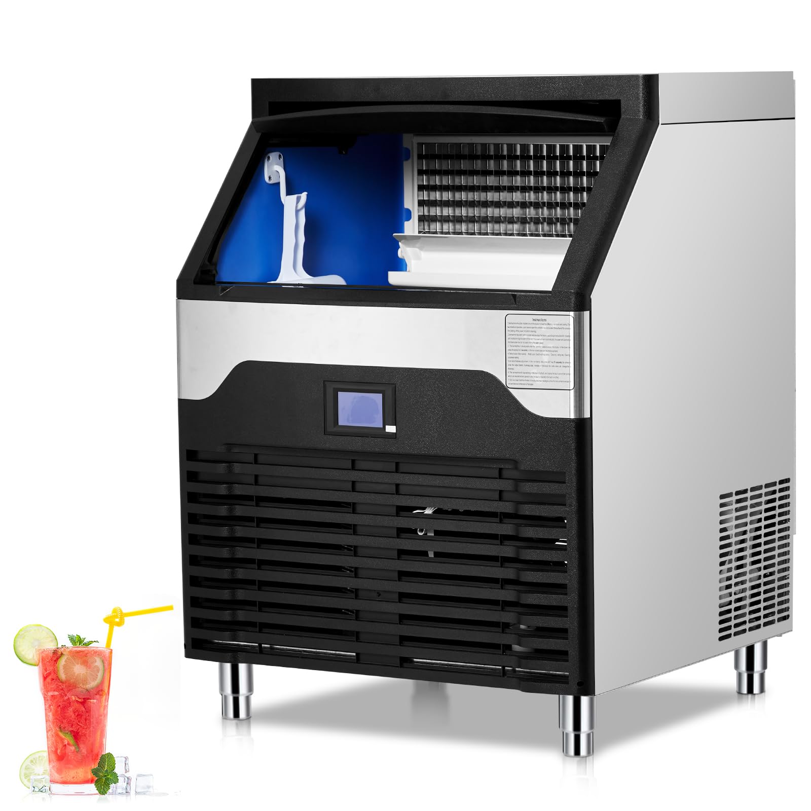 US GARVEE Commercial Ice Maker Machine 260LBS/24H Stainless Steel Under Counter ice Machine