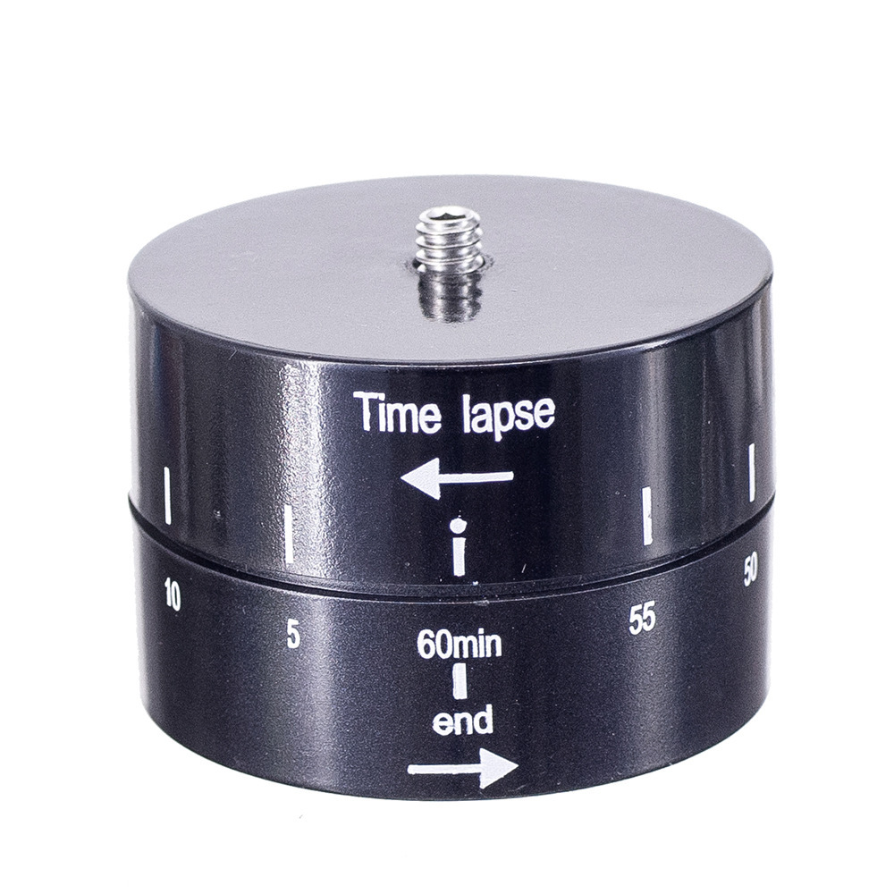 Heavy Duty Camera Delayer Tripod Head 360 Degree Panoramic Shooting 60mins Time Delay Photography Accessories for DSLR Camera Camcorder Black