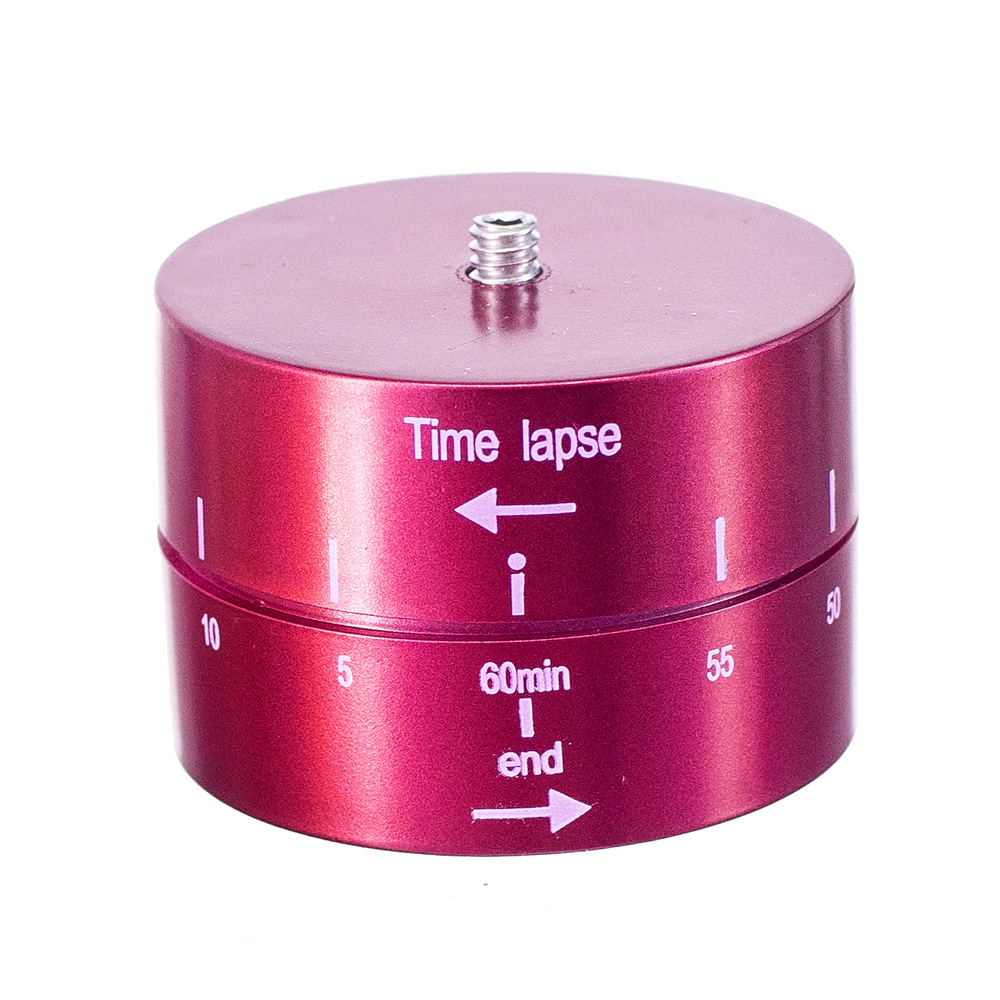 Heavy Duty Camera Delayer Tripod Head 360 Degree Panoramic Shooting 60mins Time Delay Photography Accessories for DSLR Camera Camcorder Red