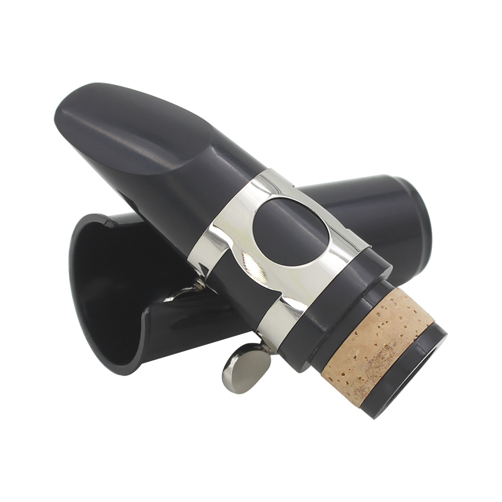 ABS Clarinet Mouthpiece Tube Head + Reed+ Cap Metal Ligature Professional Instrument Set black
