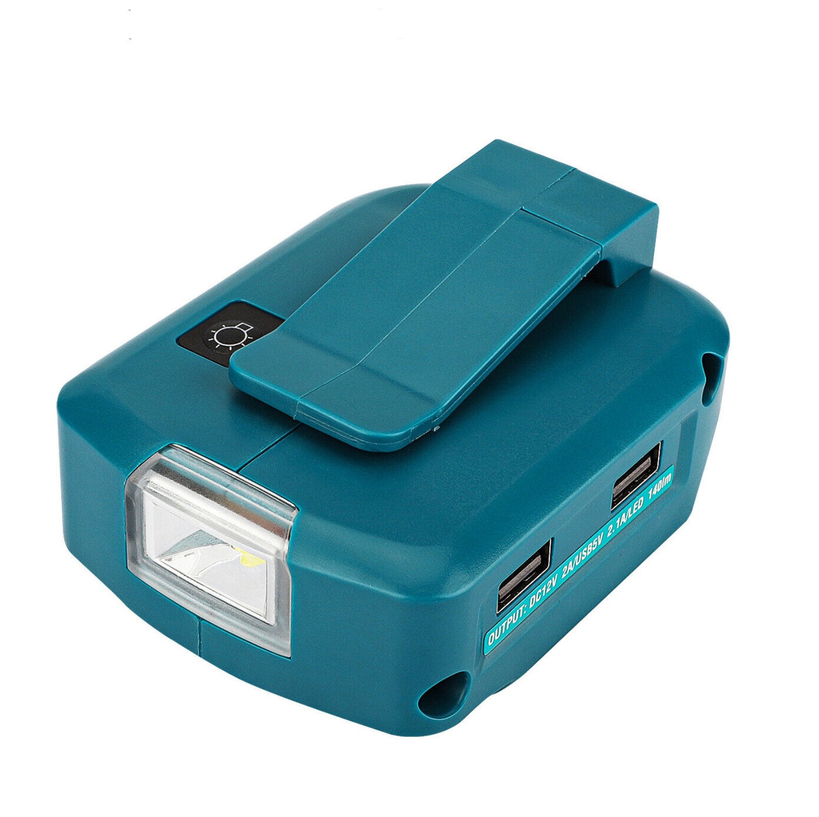 Dual Usb Power Source Charger Li-ion Battery Adapter With Led Lights
