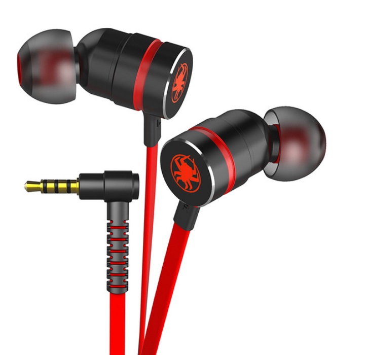 Small Hammerhead Earphone Game In-ear Headsets With Microphone Wired Magnetic Noise Isolation Stereo Headset red