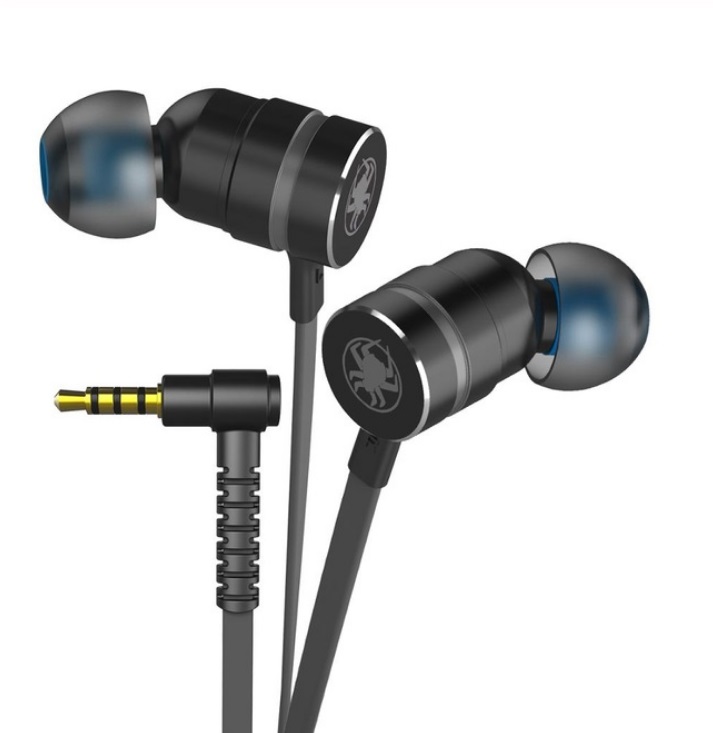 Small Hammerhead Earphone Game In-ear Headsets With Microphone Wired Magnetic Noise Isolation Stereo Headset black