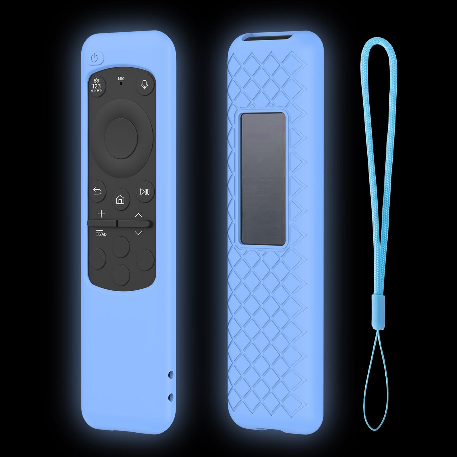 Remote Protective Case Cover Silicone Universal Protective Controller Sleeve Skin Glow In Dark Compatible For BN59-01432A Remote Controls Lake Blue