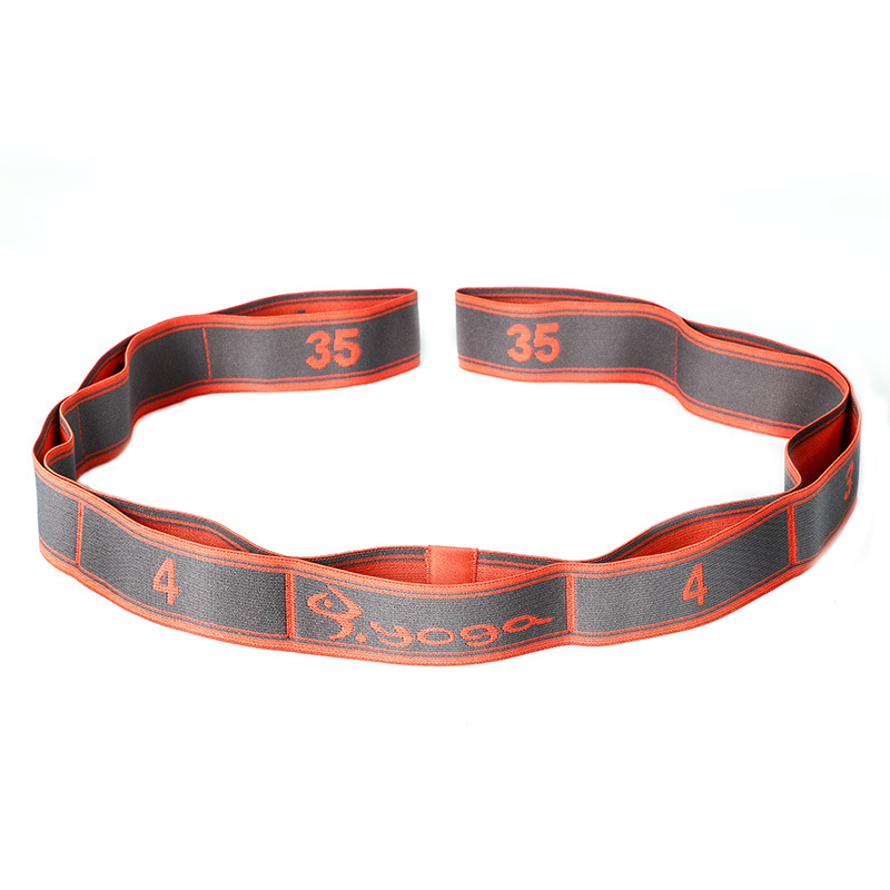 US Yoga Fitness Elastic Band 9-Loop Training Strap Tension Resistance Exercise Stretching Band for Sports Orange