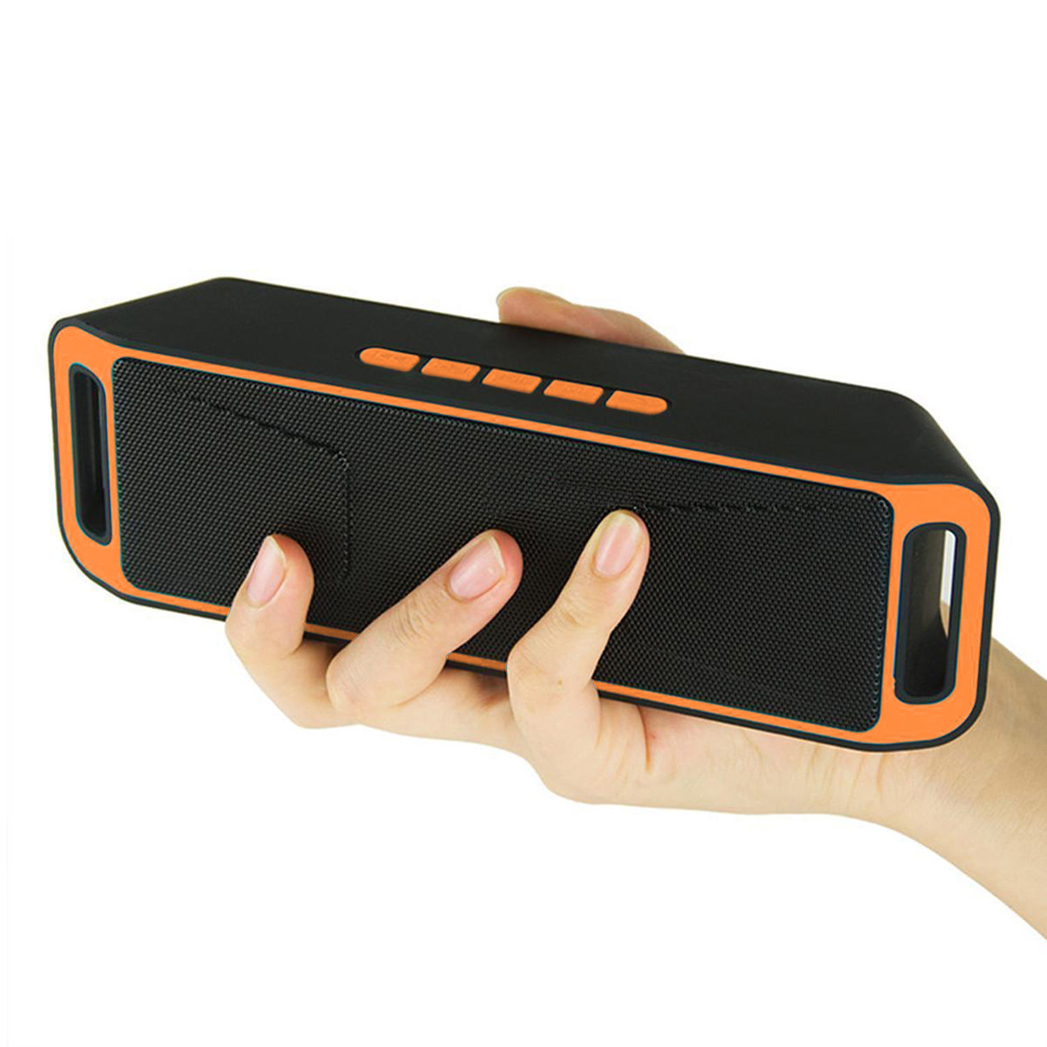 Wireless Bluetooth Speaker USB Flash FM Radio Stereo MP3 Player Support TF Card Orange
